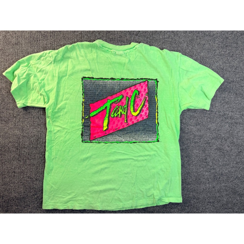 Vintage T&C Surf Designs Hawaii Shirt XL Green Cotton Graphic Tee USA Hanes 90s